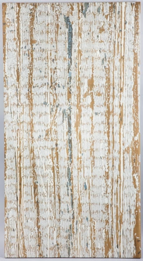  Alex Hay. Anomaly Blue, 2006. Spray acrylic on linen, 67¾ x 36½ x 1¾ in. (172.1 x 92.7 x 4.4 cm). Collection of the Ruth and Elmer Wellin Museum of Art at Hamilton College. Gift of E. M. Bakwin, Class of 1950. © Alex Hay. Image by John Bentham.